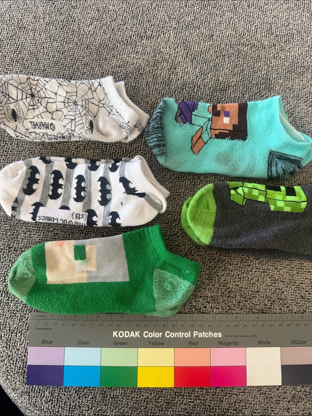 Multiples Kids Low-Cut Socks - Teal, Green, White & Gray
